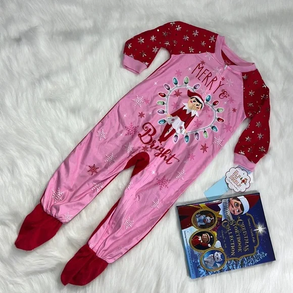 Cat Jack Pajamas Nwt Elf On The Shelf Girls Footed Pjs Size 3t Elf On The Shelf Book Poshmark